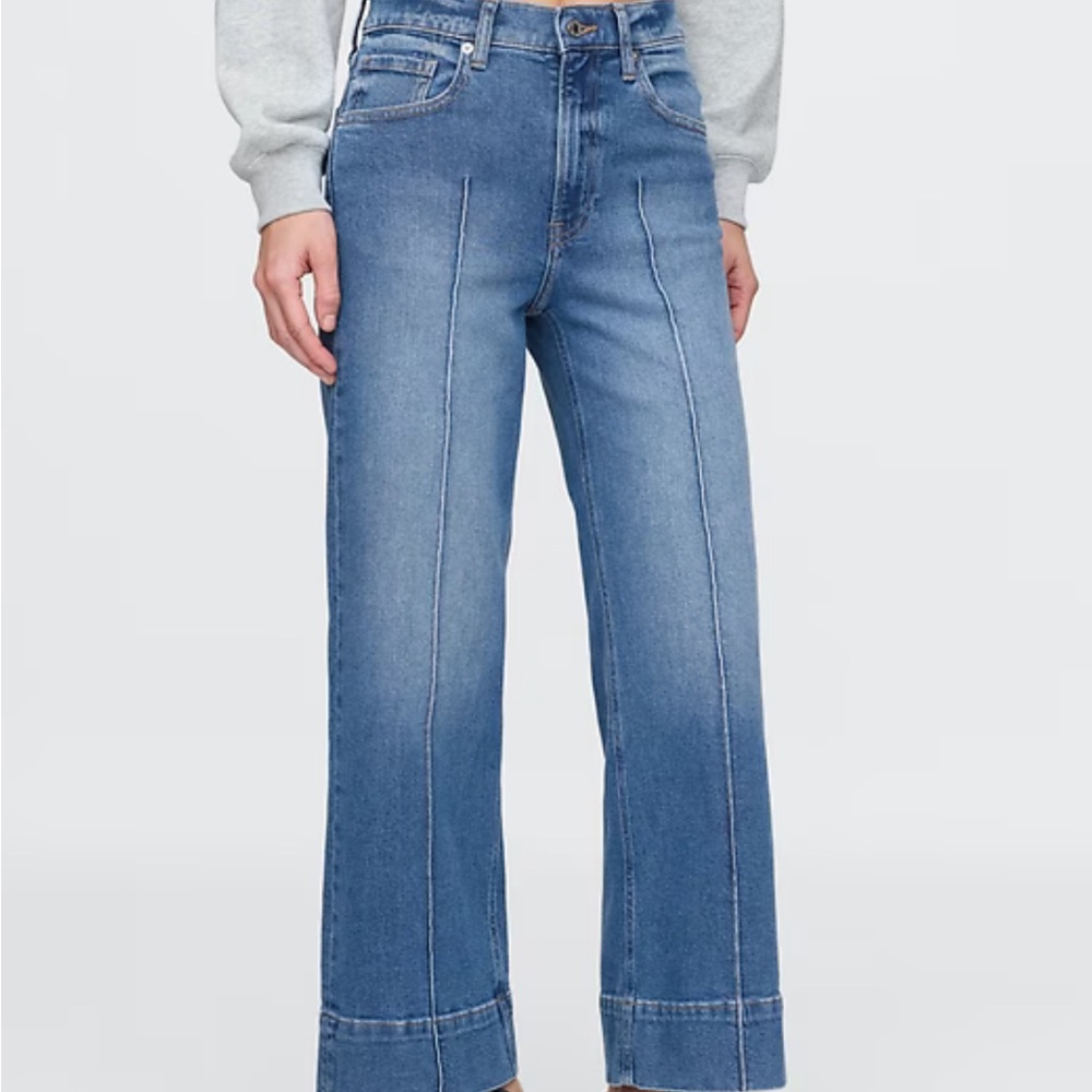 GAP High Rise Stride Wide-Leg Ankle Jeans